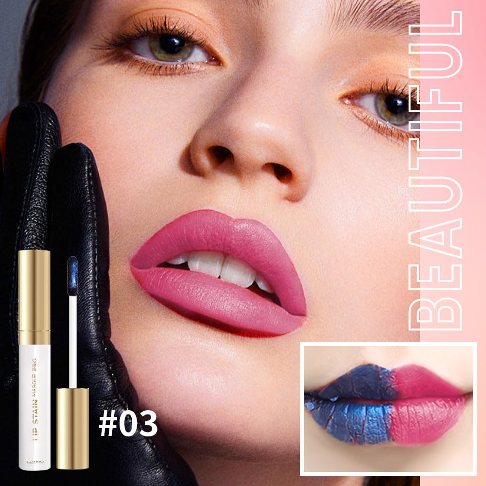 Lip Stain - Wipe-Off & Peel Off Lip Color | Waterproof, Long Lasting, Transfer-Resistant, Smudge-Proof Lip Tint | Easy Wipe Finish, High Pigment | All-Day Vibrant Kiss-Proof Lip Stain, Soft Rosy Red