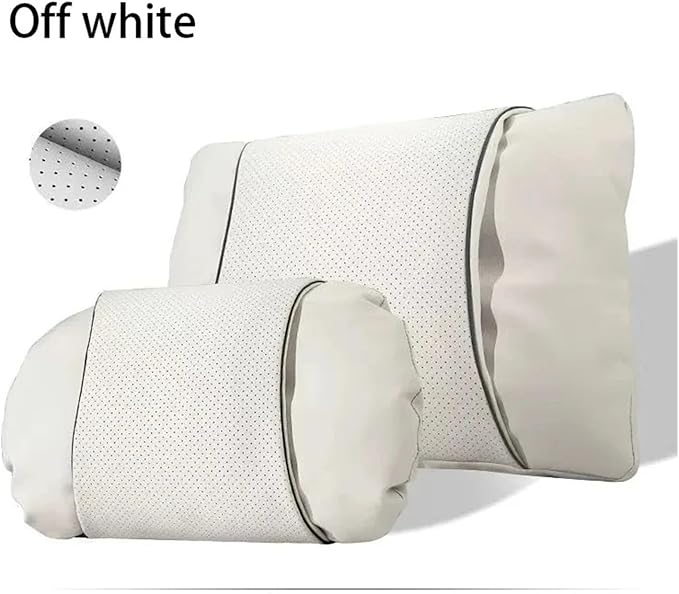 1/2PCS PU Leather Car Neck Pillow & Lumbar Support Cushion, Breathable Universal Seat Headrest Waist Pad, Soft Support Cushion for Daily Driving and Travel(A Style backrest)