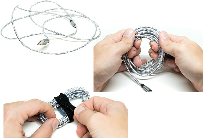 Heaviest Cable Organizer on The Market! Compact and Weighted Desktop Cord Holder and Cable Organizer, Eco-Friendly Silicone, No Bad Smell, Bundled with 4 Reusable Cable Ties! (Orange)