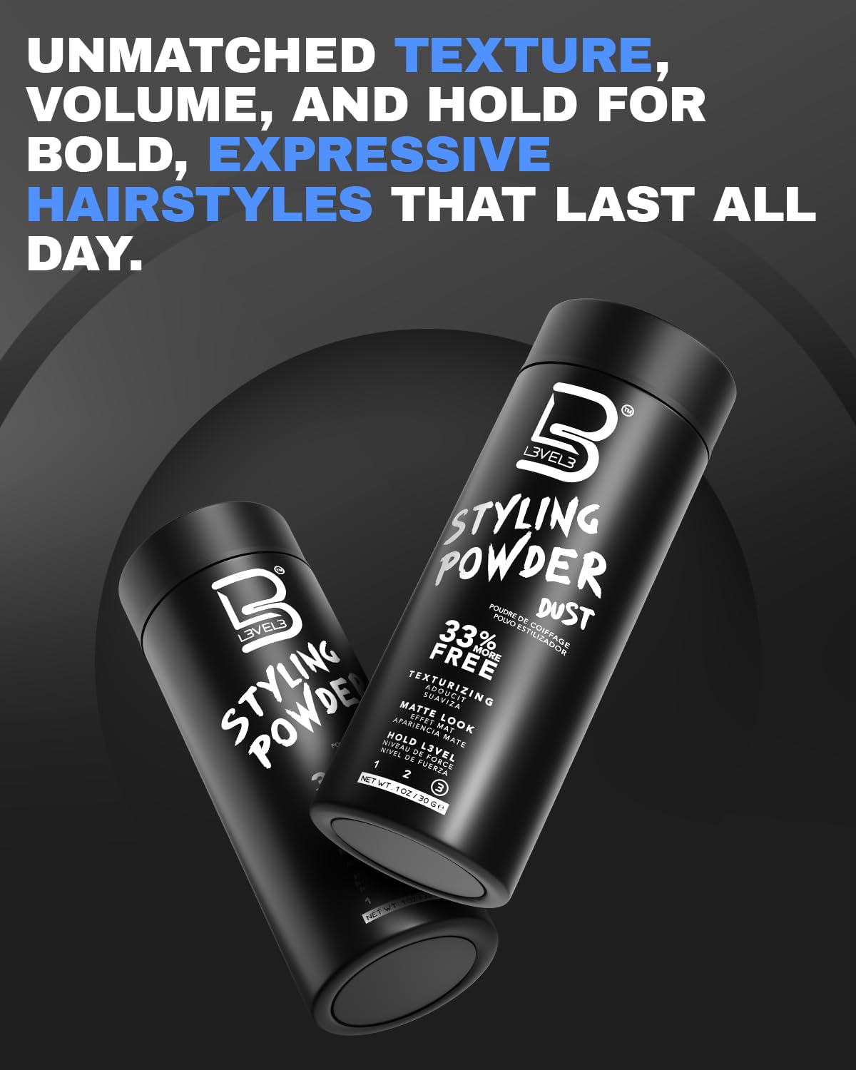 Level 3 Men's Styling Powder | Natural Look | Easy Application, No Grease