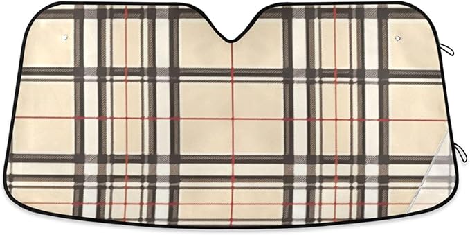 Folding Reflective Sun Shade Windshield Sun Shade Cover Parasol para Autos Colorful Plaid Texture File