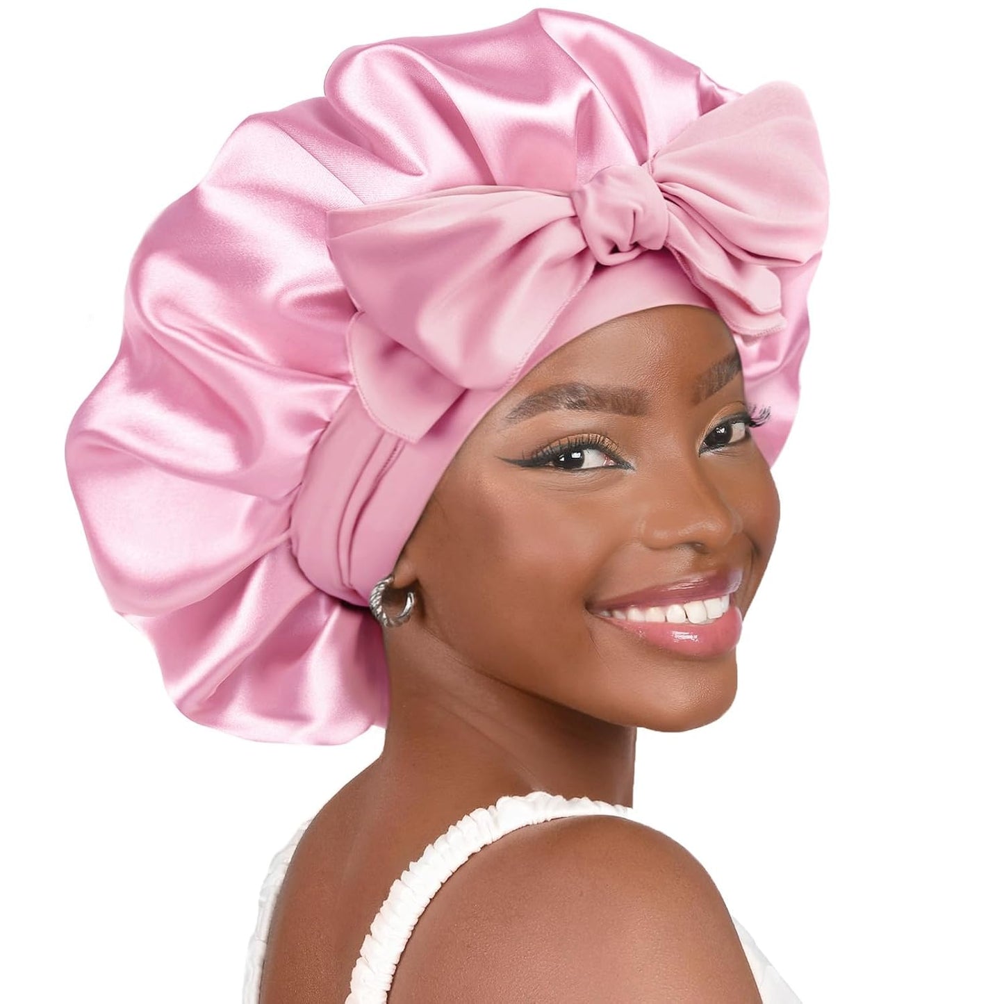 Silk Sleeping Bonnet for Women | Double Layer Satin Lined | Burgundy