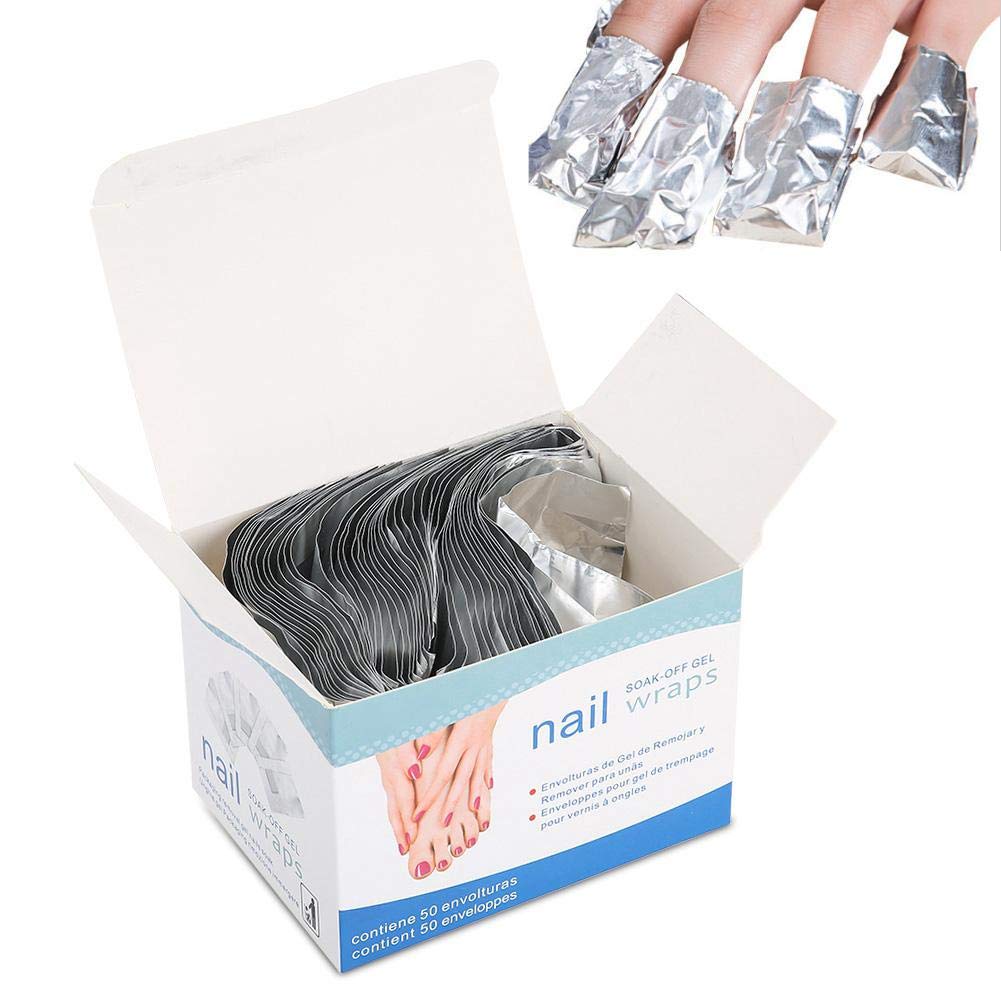 Foils Nail Wraps - 50Pcs Nail Tin Polish Foils Nail Nail Nail Polish Wraps,Nail Art Soak Soak Off Nail Lamp With Stickers For Na