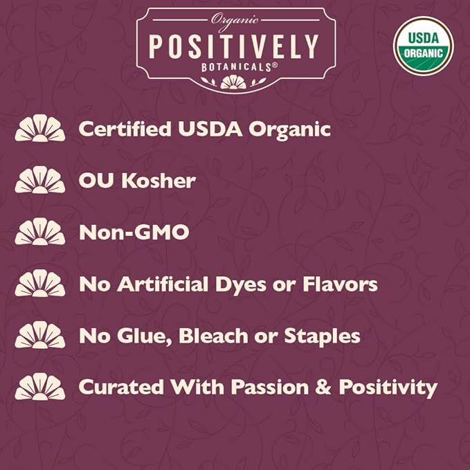 Organic Positively Botanicals Company, Burdock Root Herbal Tea Bags, 20 Count