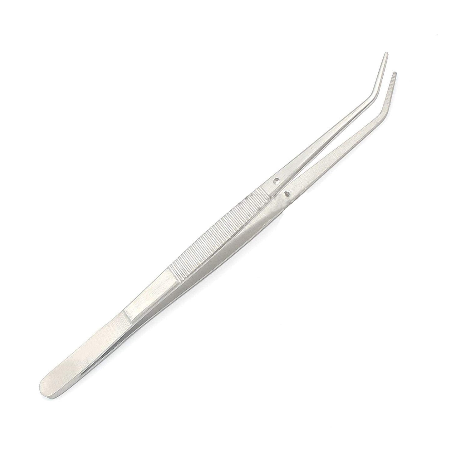Odontomed2011 Heavy Duty 6 Inches Stainless Steel College Tweezers Curved Tips All-Purpose Forceps Professional Tweezers Tongs A