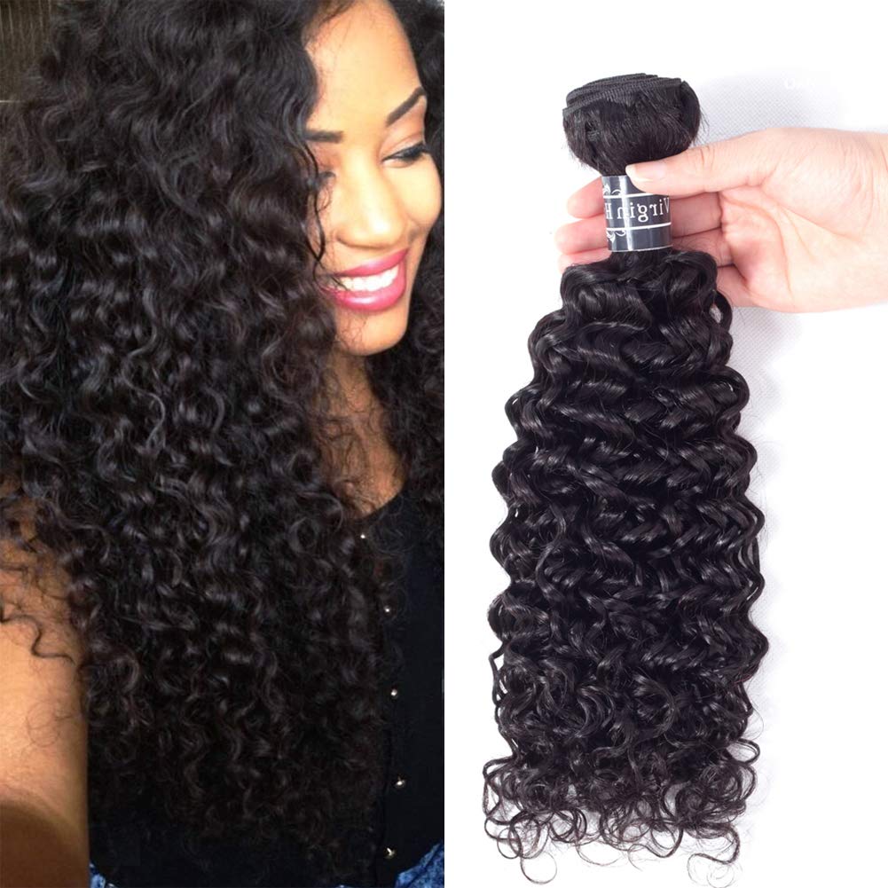 Amella Hair 8A Brazilian Curly Hair 1 Bundle 24Inch 100% Unprocessed Virgin Curly Human Hair Natural Black Curly Hair 1 Bundle N
