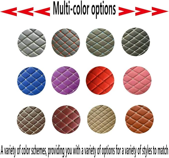 KaiLaiCarCustom Automotive Car Floor Mats for 99.99% Sedan SUV Sports Car Men Women Protection Full Coverage Pads Anti-Slip Leather Floor Lining (Red + Black Beige, C- Diamond Double Spelling)