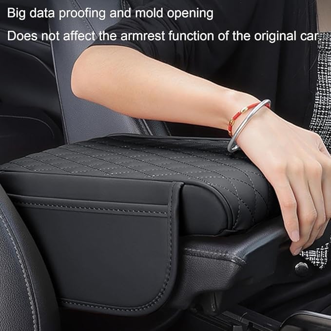 for Alfa Romeo Stelvio (949) 2017 2018 2019 2020 2021 2022 Car Center Console Cover, Leather Memory Foam Protection Pad, Hand Rest Pillow with Height Increase, Interior Accessory,Beige, normal