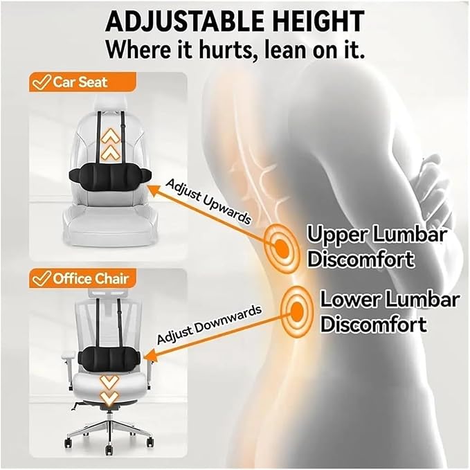 1 Piece Automotive Seat Lumbar Support Pillow for ES ES350/ ES300h 2019-2024, Driving Lower Back Cushion Ergonomic Orthopedic Posture Rest