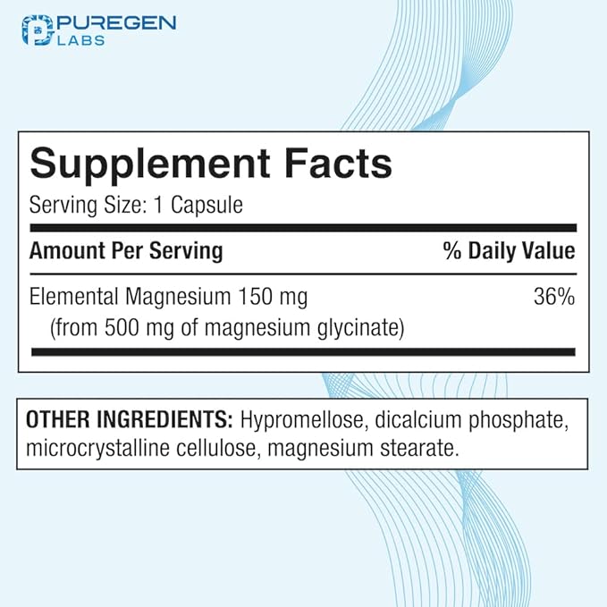 Magnesium Glycinate 500mg [High Potency] Veggie Caps, Chelated for Superior Absorption, Non-GMO, NO Gluten and Dairy, Supports Muscle, Joint, and Heart Health | Total 240 Capsules