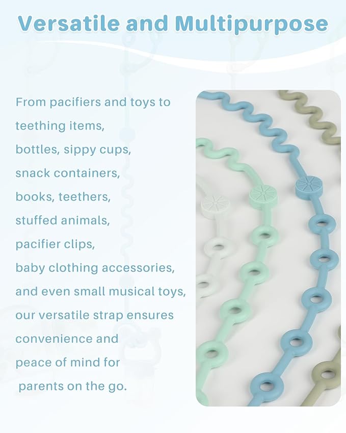 LittleHugs Toy Straps for Baby, Adjustable Toy Holder for Stroller Accessories, Silicone Tether Pacifier Clip, No Throw Travel Essential Leash for High Chair, Car Seat (boy-4 Pack)