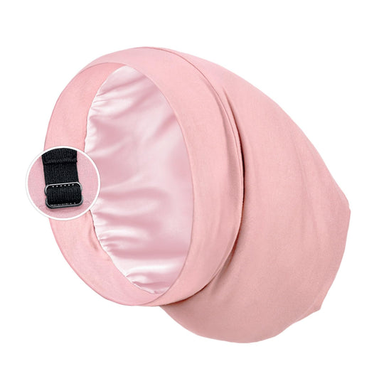 Satin Lined Sleep Cap Bonnet For Curly Hair And Braids, Stay On All Night Hair Wrap With Adjustable Strap For Women And Men, Pin
