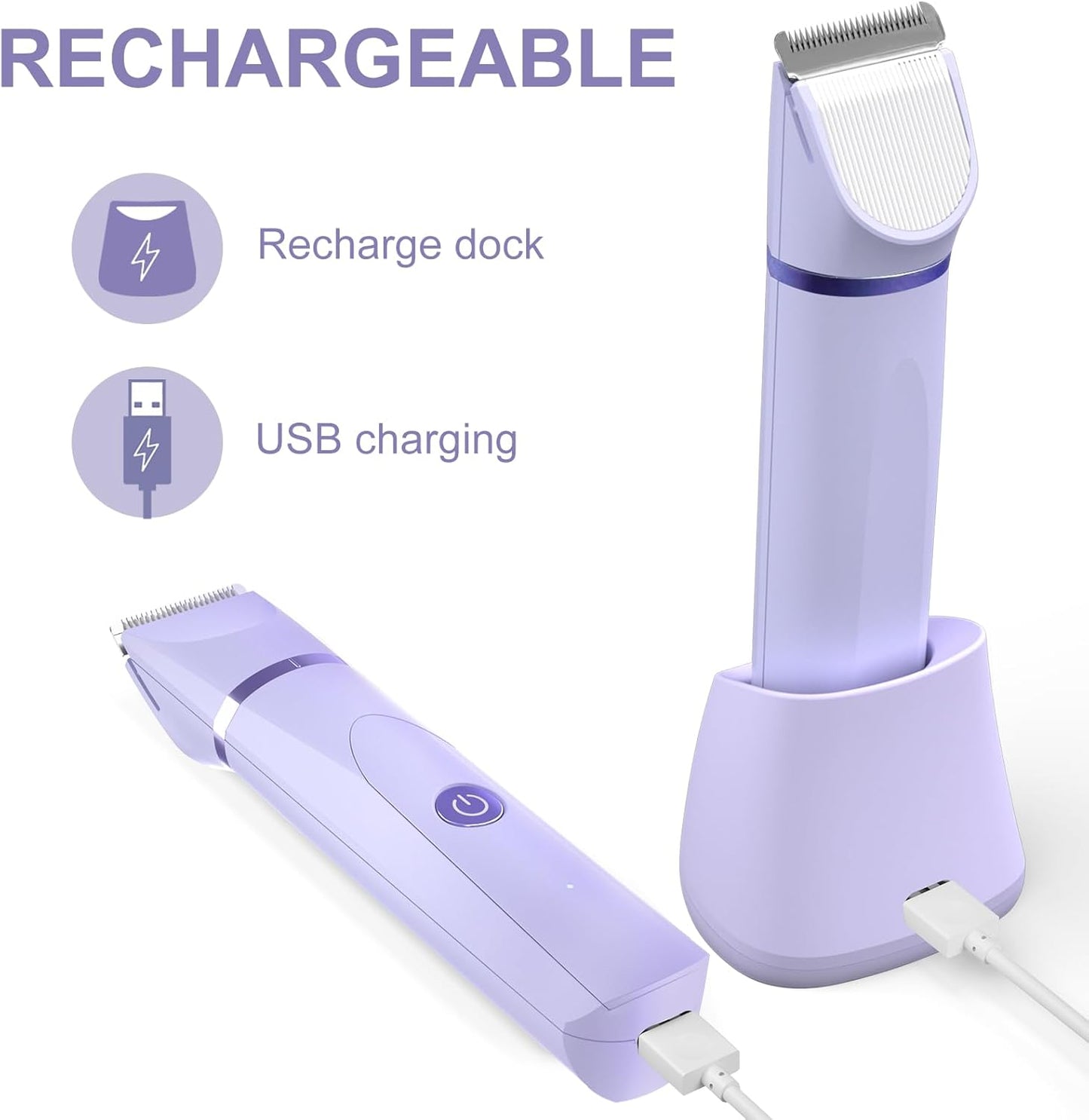 Electric Body Hair Trimmer | Groin & Bikini Trimmer for Men & Women | Waterproof, USB Rechargeable