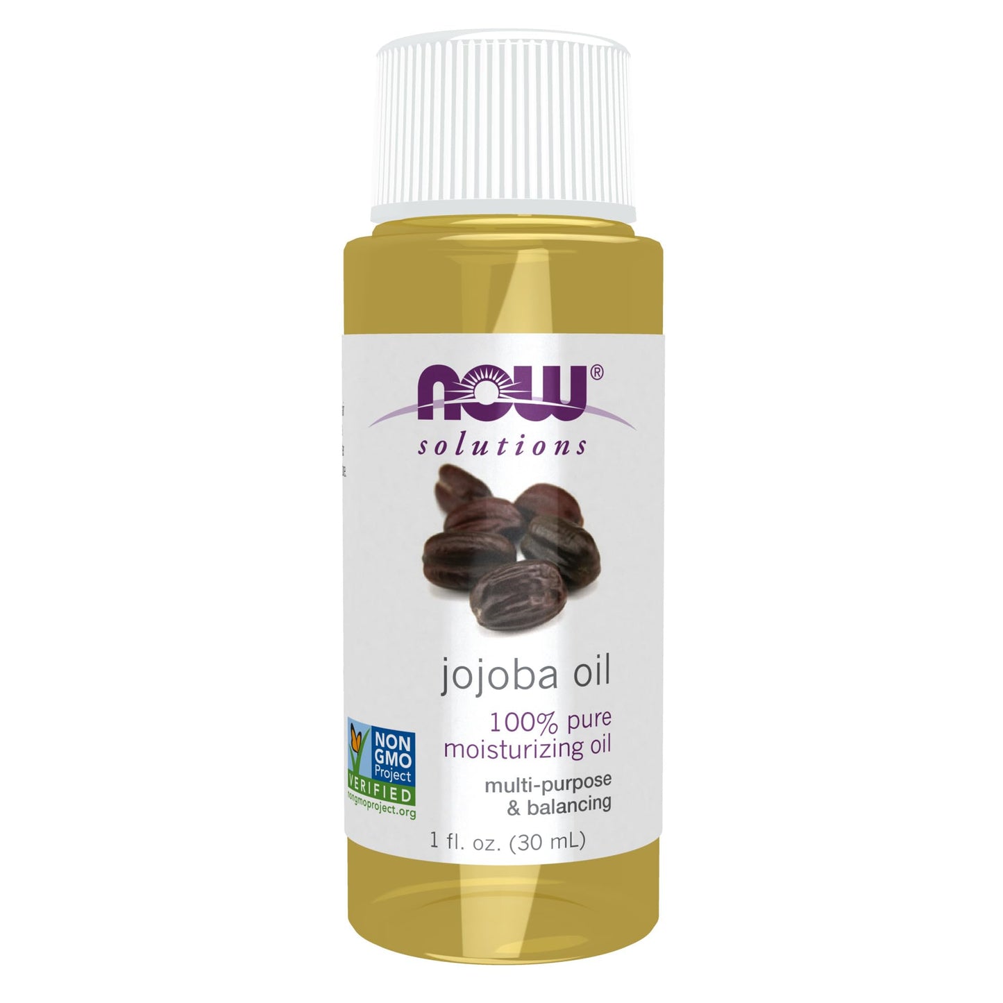 Now Solutions, Jojoba Oil, 100% Pure Moisturizing, Multi-Purpose Oil For Face, Hair And Body, 1-Ounce