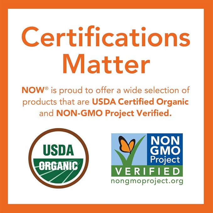 NOW Foods Supplements, Fiber-3, Certified Organic, Non-GMO Project Verified, Psyllium Free, with Organic Golden Flax Meal, Acacia & Inulin, 16-Ounce