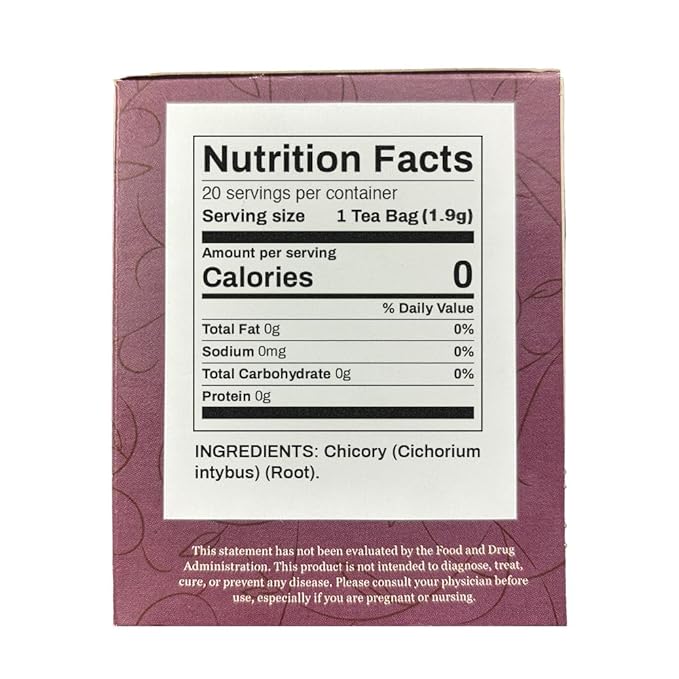 Organic Positively Botanicals Company, Chicory Root Herbal Tea Bags, 20 Count