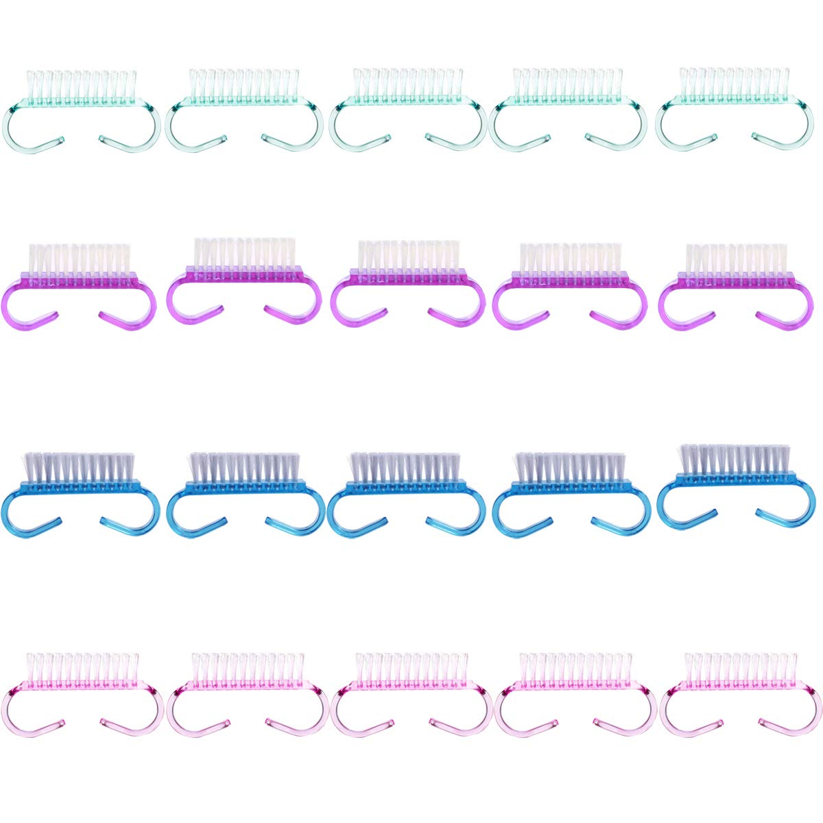 20Pcs Handle Grip Nail Brush, Christmas Thanksgiving Gifts For Women Girls