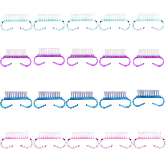 20Pcs Handle Grip Nail Brush, Christmas Thanksgiving Gifts For Women Girls