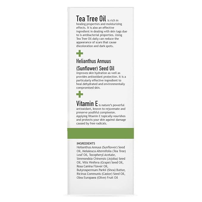 CLARA'S NEW YORK Glycolic Acid Facial Serum with Vitamin E for Exfoliating Smoothing Glowing Face Skin - Made in USA 30ml (1Fl/Oz) (Tea Tree)