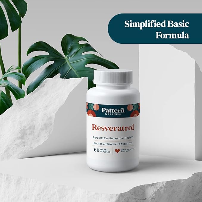 Pattern Wellness 2-Pack Multivitamin & Resveratrol Supplements - Whole Body & Heart Health - Natural Antioxidant Booster - 120 Vegan Capsules