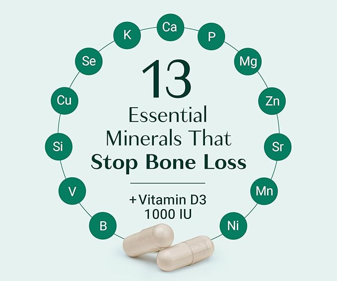 ALGAECAL- Plant Based Calcium Supplement with Vitamin D3 (1000 IU) for Bone Strength, Contains 13 Minerals Supporting Bone Health, Organic Calcium (750 mg) for Women & Men, 90 Veggie Caps, Made in USA