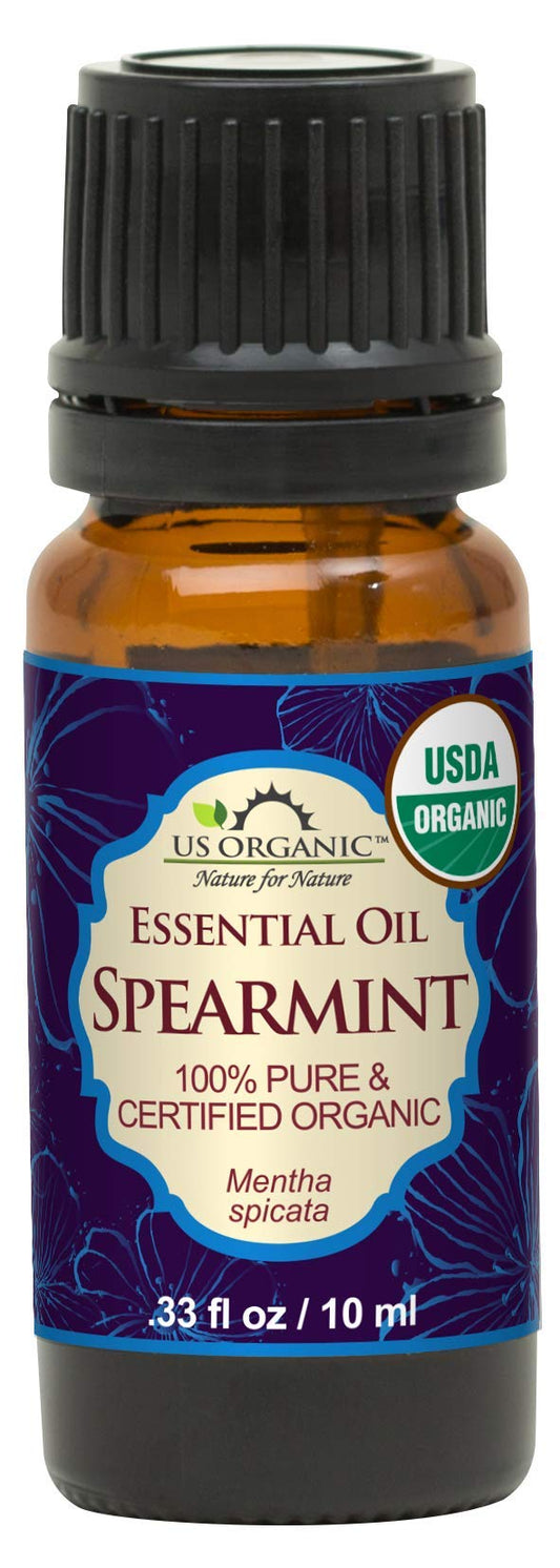 Us Organic 100% Pure Spearmint Essential Oil - Usda Certified Organic, Steam Distilled - W/Euro Droppers (More Size Variations A
