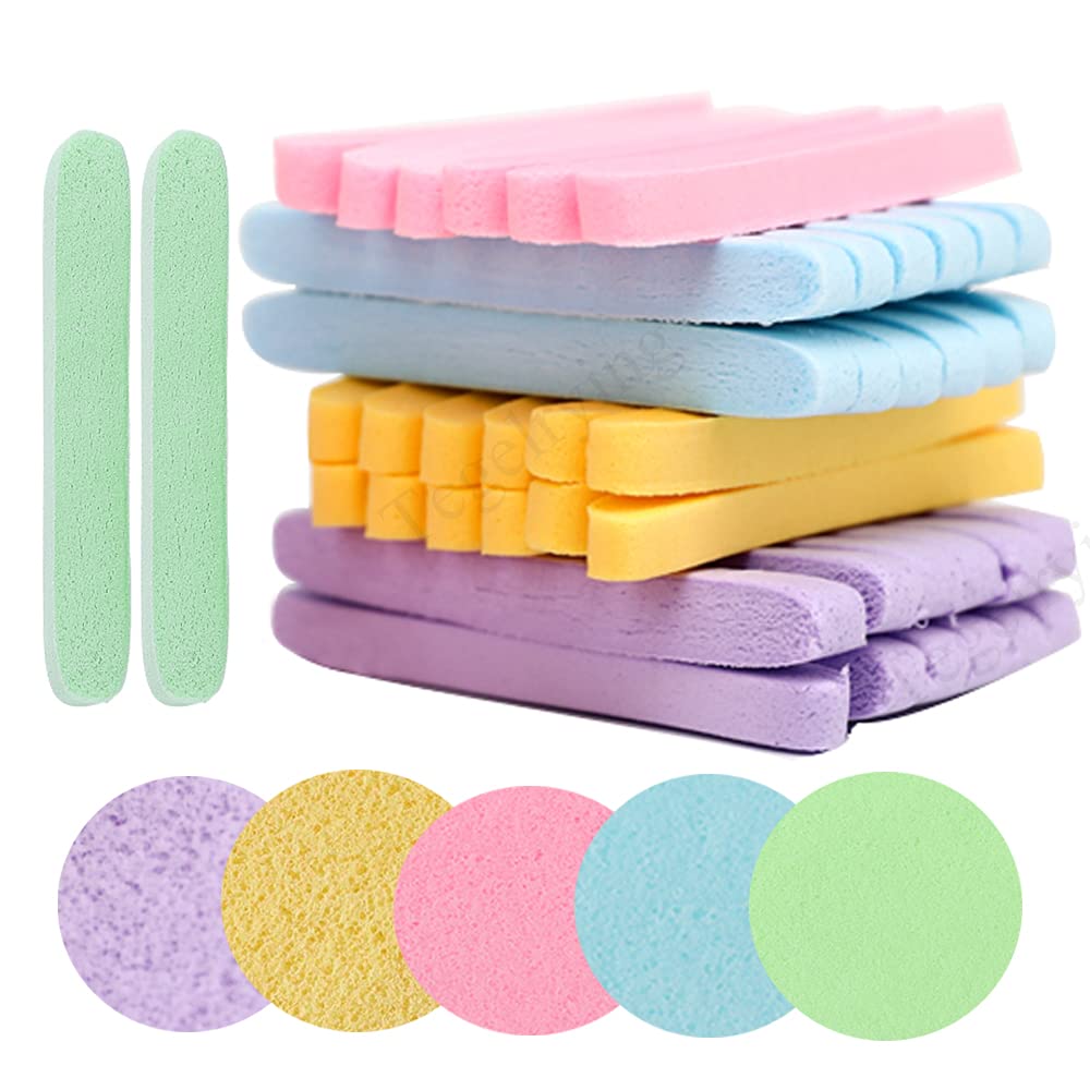 Facial Sponge Compressed,120 Count Pva Professional Makeup Removal Round Face Wash Sponges Spa Pads Exfoliating Cleansing For Wo