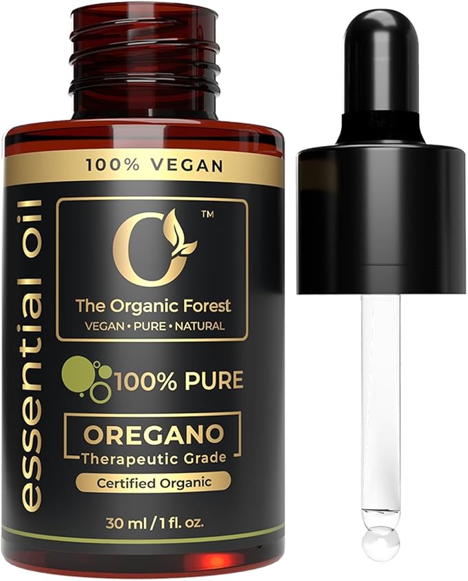 USDA Certified Organic Oregano Essential Oil - Oil of Oregano Drops for Skin & Hair Care | Reduce Itchiness & Redness | Gluten-Free, Pure Oregano Oil - Natural Aromatherapy Oil for Diffusers