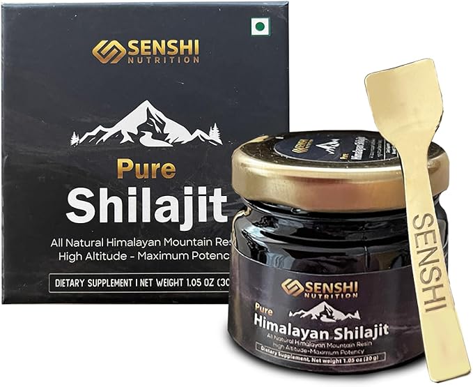 Shilajit - All Natural Maximum Potency Himalayan Mountain Resin from High Altitude - 100% Pure Shilajit with Fulvic Acid & 85+ Trace Minerals Complex - 1 oz / 30 g with Free Spoon Included