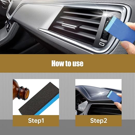 Crystal Coating for Car, 2026 New Plastic Parts Crystals Coating, Upgrade Plastics Parts Crystal Coating Plastic Restorer with Spong, Coatings Agent for Automotive Plastics (3Set)