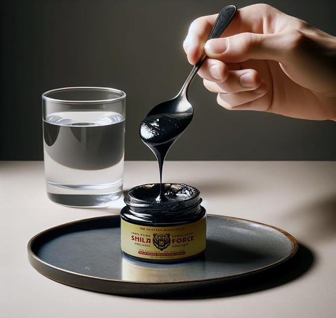 ShilaForce™ Shilajit Pure Gold-Grade Wild-Harvested Himalayan Organic Live Resin - 500mg 70% Fulvic Acid & 10% Humic Acid with 85+ Trace Minerals, 30g Made in USA