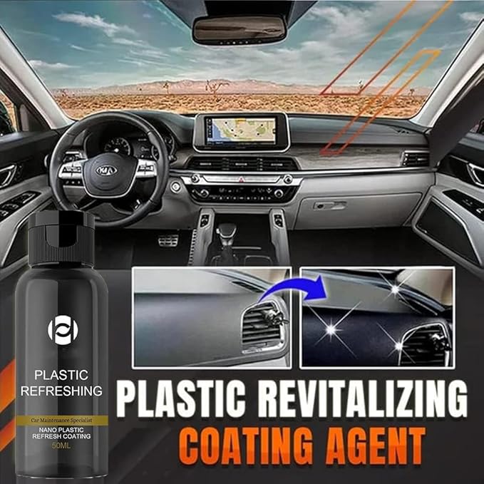 RJDJ Plastic Restorer for Cars, Trim & Exterior – Plastic Revitalizing Coating Agent, Restores Faded Plastic, UV Protection, Car Shine Refurbishing Solution (30ml-3pcs)