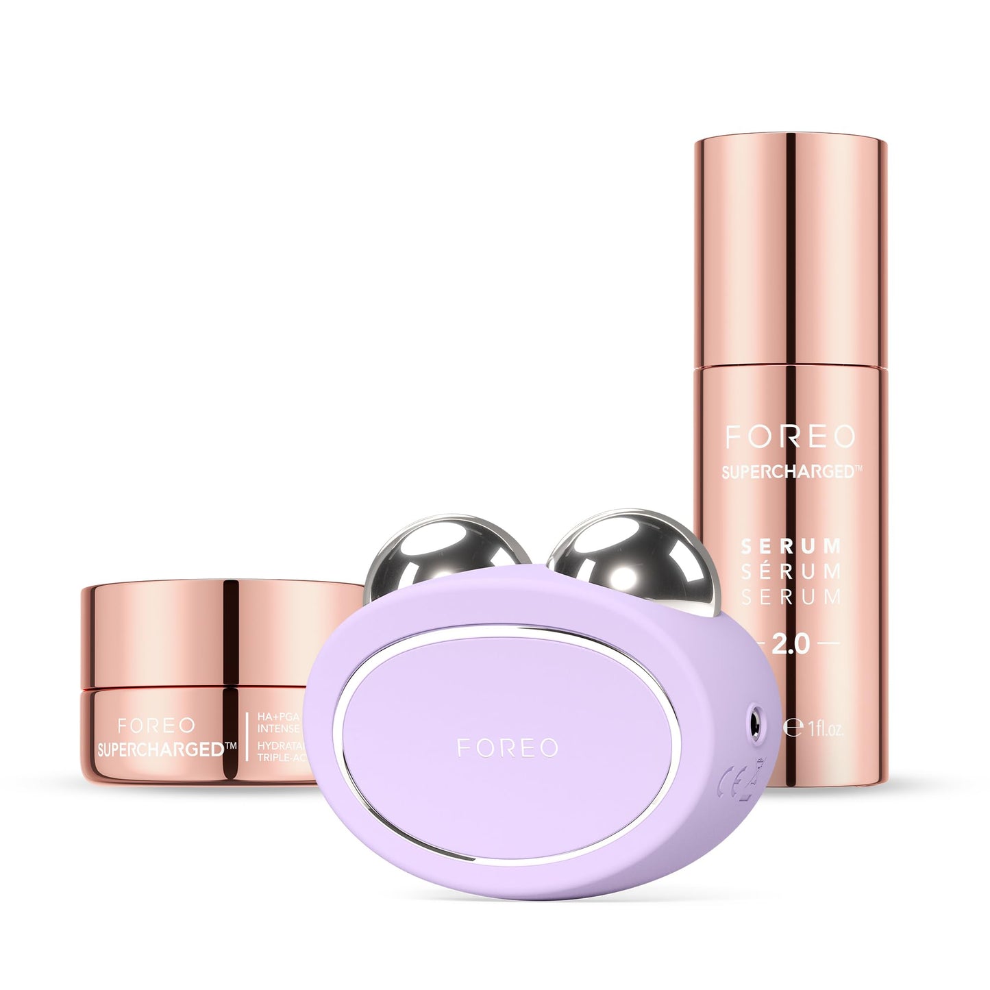 Foreo Total Facelift Bundle - Bear 2 Advanced Microcurrent Facial Device + Supercharged Serum 2.0 30 Ml + Supercharged Ha+Pga Tr