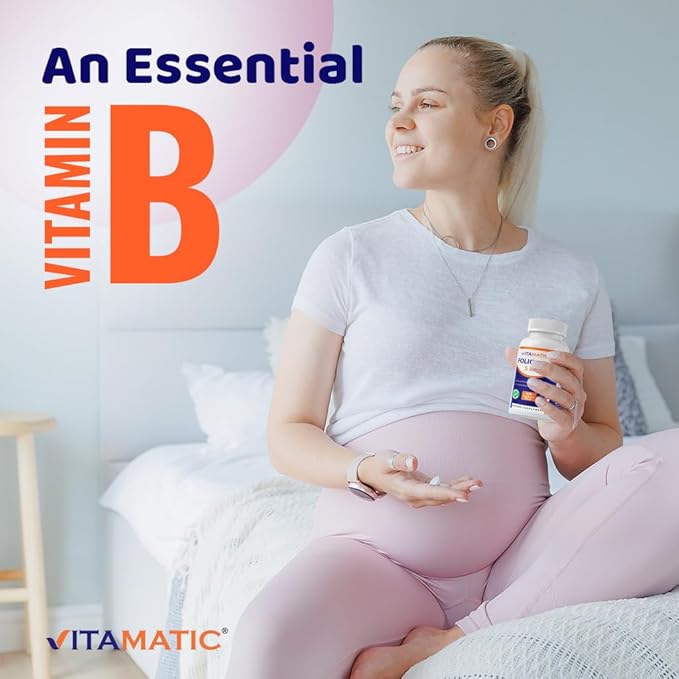 Vitamatic Folic Acid 5mg (5000 mcg) – 120 Vegetarian Tablets High Potency Vitamin B9 (Folate) for Cellular Health, Heart Support & Prenatal Care