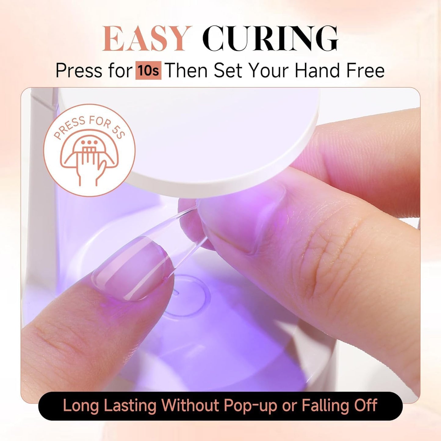 UNA GELLA Square Toe Nail Tips | 504 Pcs Soft Gel Full Cover | DIY Pedicure