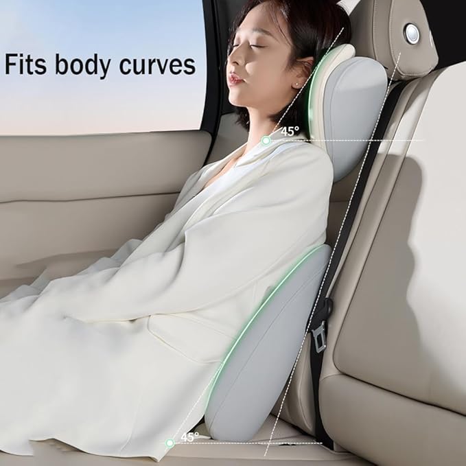 Car Headrest Lumbar Support Cushion for VW Golf VIII VI V IV III II I Mk 8 7 6 5 4 3 R GTE/GTI/GTD/Clubsport 45, Memory Foam Relieve Fatigue Breathable Car Seat Neck Pillow,Yellow-Headrest