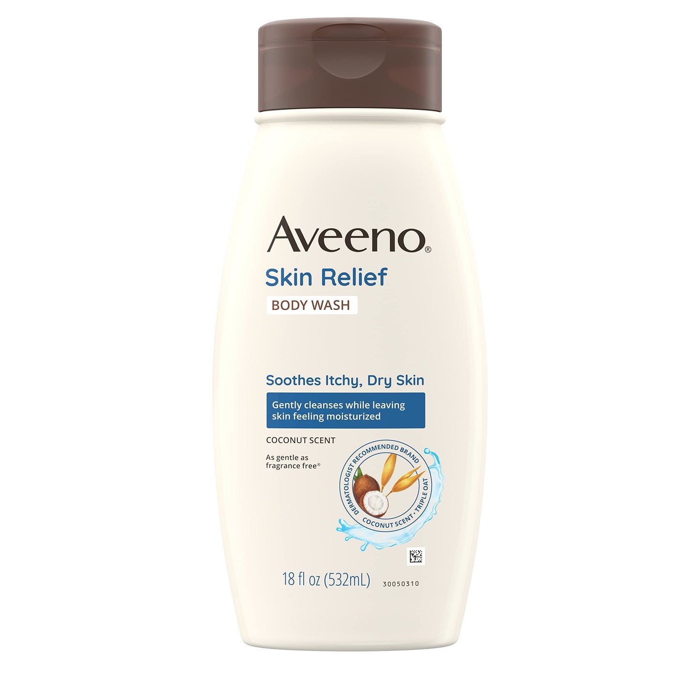 Aveeno Skin Relief Body Wash With A Gentle Coconut Scent & Soothing Triple Oat, Cleanser For Sensitive Skin Leaves Itchy, Dry Sk
