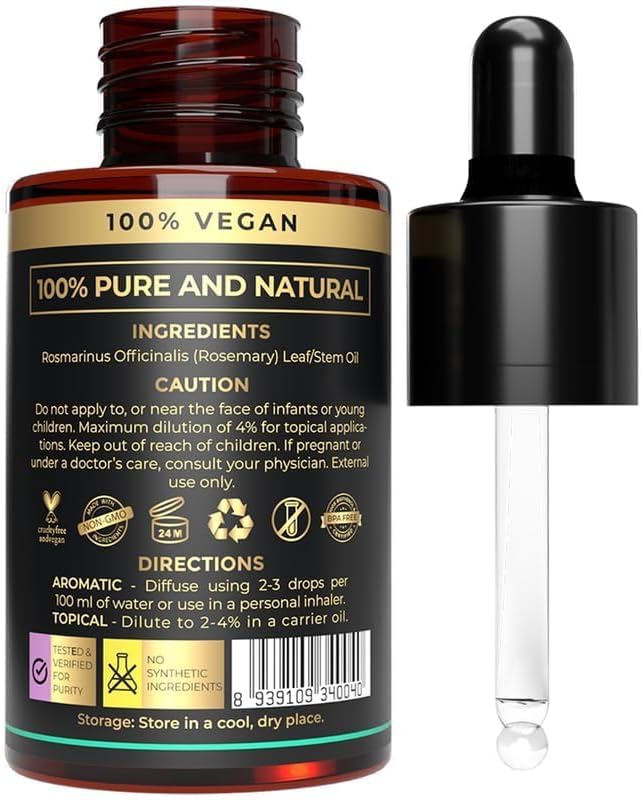Rosemary Essential Oil for Aromatherapy for Hair & Scalp | Moisturizing Massage Oil | Multipurpose Oil
