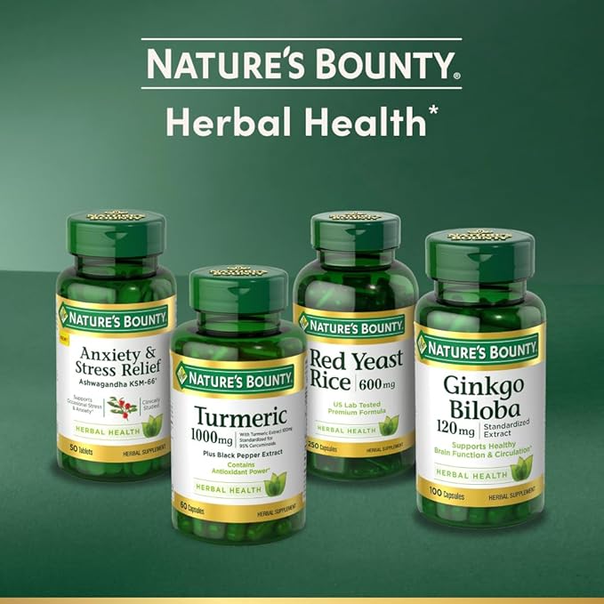 Nature's Bounty Turmeric Pills and Herbal Health Supplement, Supports Joint Pain Relief and Antioxidant Health, 538mg, 45 Capsules