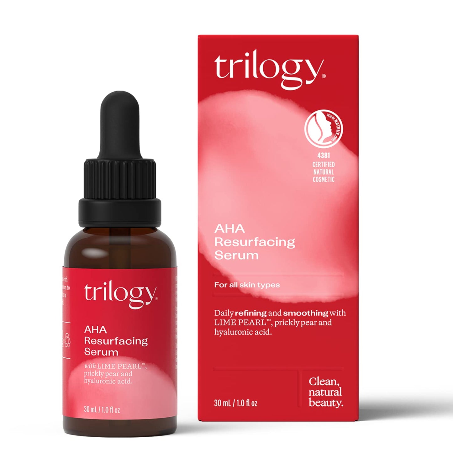 Trilogy Aha Resurfacing Serum With Lime Pearl & Rosehip Oil, 1.0 Fl Oz