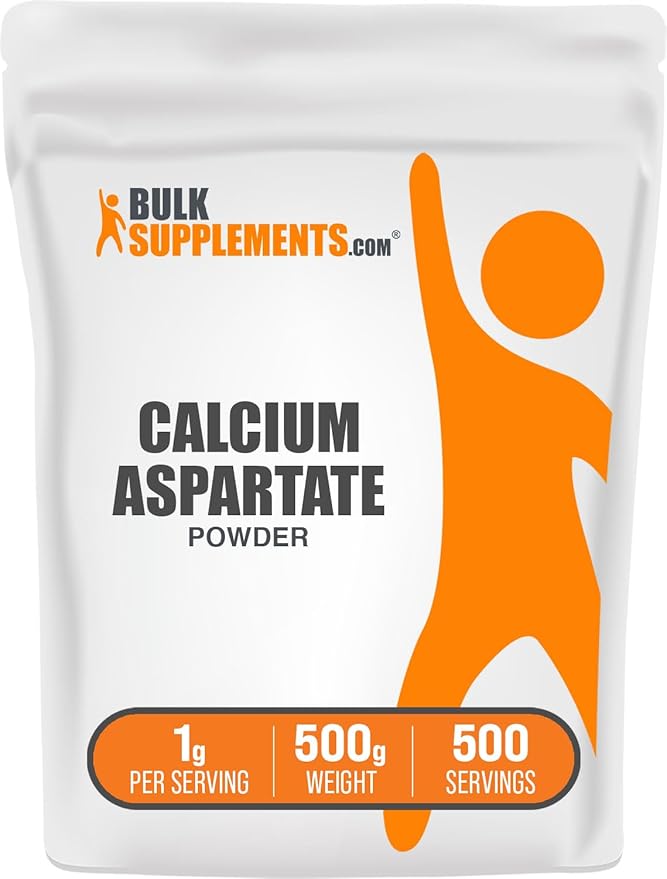BulkSupplements.com Calcium Aspartate Powder - Calcium Supplement Powder, Essential Nutrient - Gluten Free, 1g per Serving, 500g (1.1 lbs) (Pack of 1)