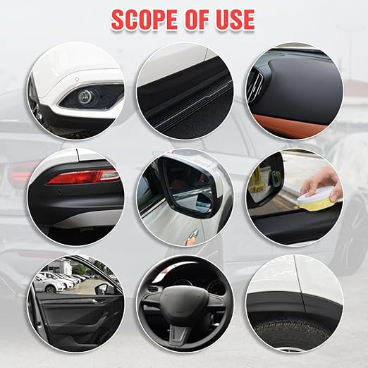 Plastics Parts Crystal Coating, 2025 New Car Crystal Coating for Car Plastic Parts, Coating Agent for Automotive Plastics, Crystals Coating Plastic Restorer, Cars Trim Restorer with Sponge (2)