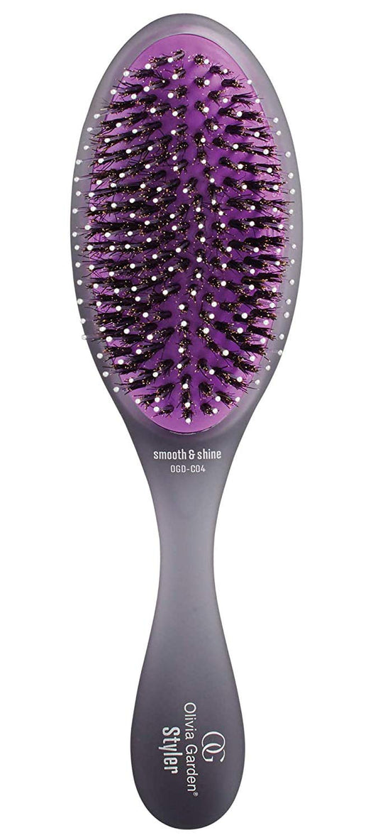 Olivia Garden Og Brush Styler, To Smooth And Add Shine, All Hair Types, Removable Cushion For Easy Cleaning, Scalp Hugging For S