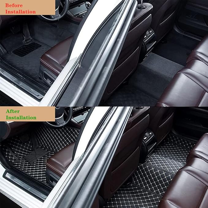 Custom Personalized Floor Mats for Cars - Luxury Full Coverage All Weather Mats, Anti-Slip Leather Mat Set, Fit for 99% of Cars, SUVs & Trucks (Pink, A-Diamond)