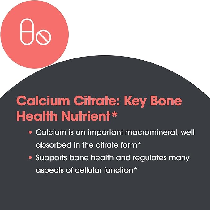 Allergy Research Group Calcium Citrate - Pure Calcium, Bone Strength, Well-Absorbed, Without Vitamin D, Calcium Only, 150mg Supplement, Vegetarian Capsules - 180 Count