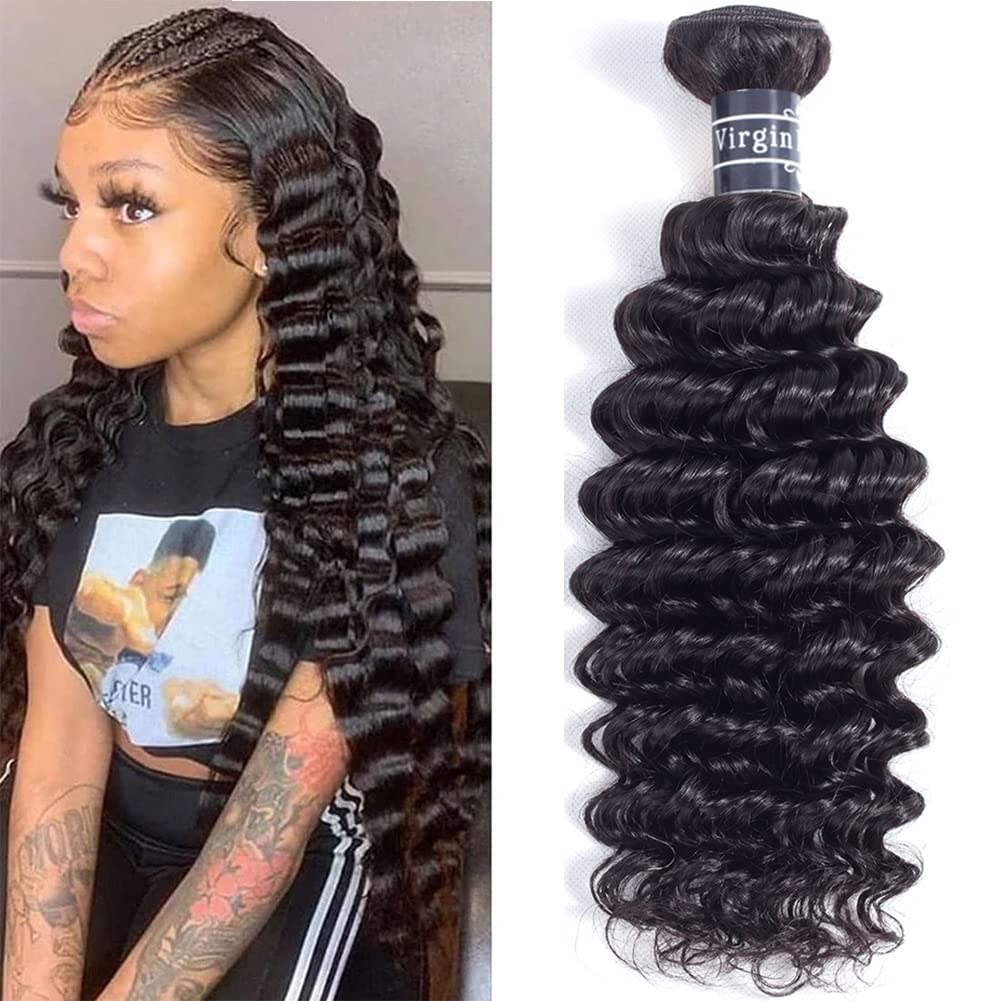 Amella Loose Deep Wave Bundles Human Hair 3 Bundles 22 20 18Inch 100% Unprocessed Brazilian Virgin Human Hair Bundles Deep Wave