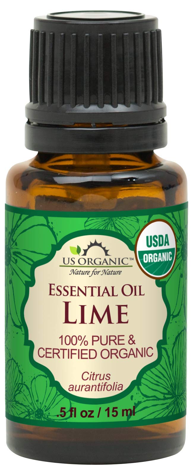 Us Organic Lime Essential Oil - Certified Organic, Steam Distilled - W/Euro Droppers (More Size Variations Available) (15 Ml / .
