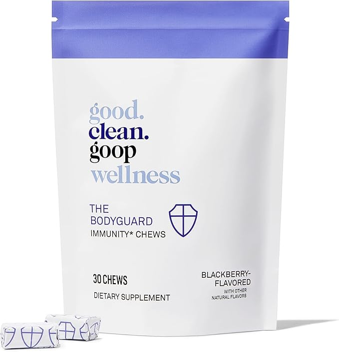 good.clean.goop Wellness The Bodyguard Immunity Chews | Dietary Supplement for Immune Support | Elderberry Extract & Vitamin D | Berry Flavored | Immune System Booster | Pack of 30 Chews | Non-GMO