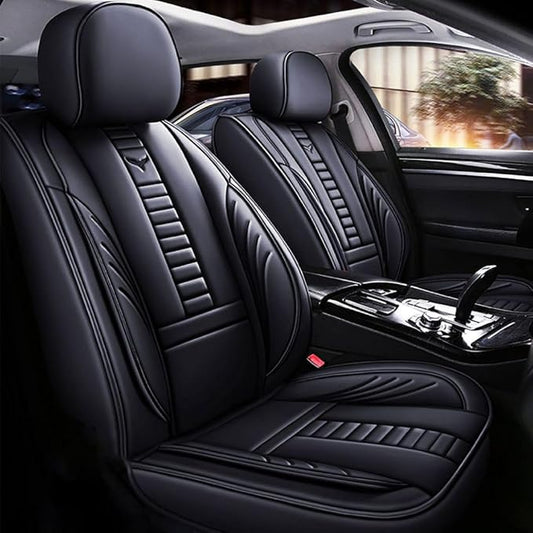 for Chevy Equinox Seat Covers 2005-2026, Full Coverage Customized Car Seat Covers, Premium Leather Waterproof Stain-Resistant Easy to Install (Standard 5 Seats, Black)