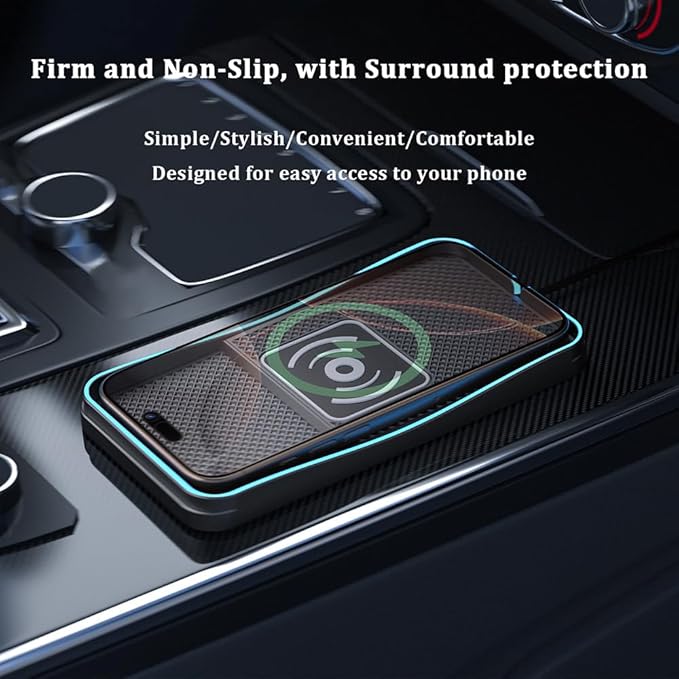 Car Wireless Charger Pad for Acura TLX 2015-2025, Type-C/USB 20W Fast Wireless Car Charger Pad Non-Slip Cordless Charging Mat,B-30cm Cable USB Plug